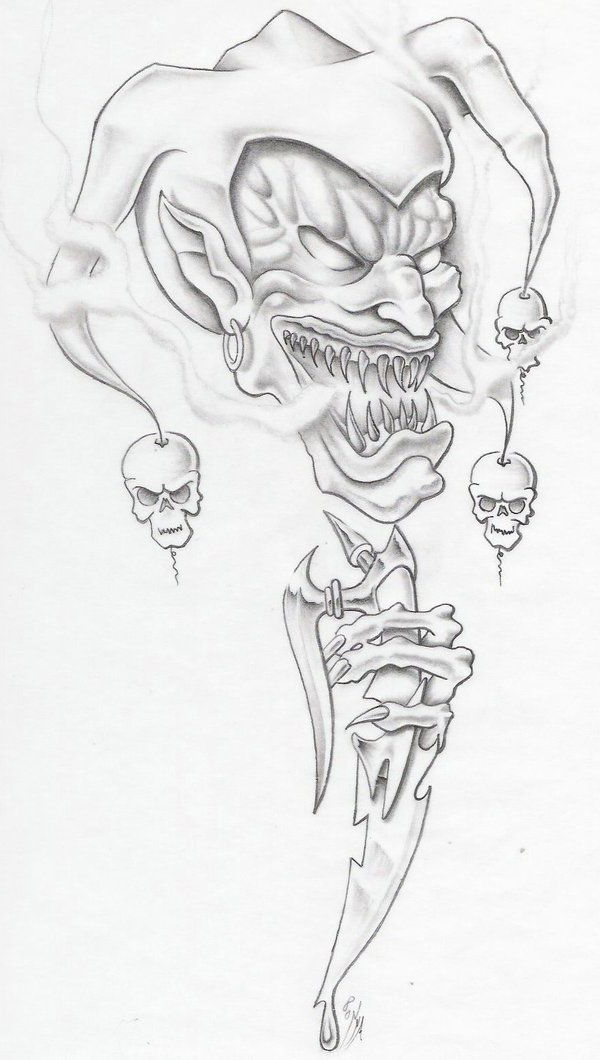 Goblin Evil Clown tattoo idea