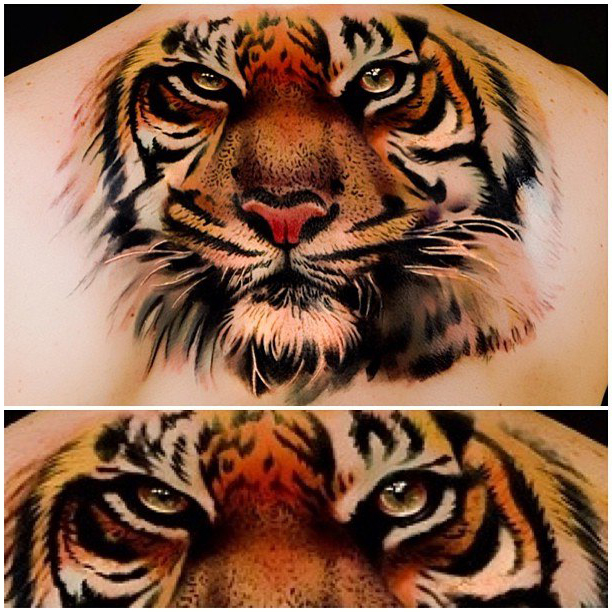 Eyes of Tiger realistic tattoo