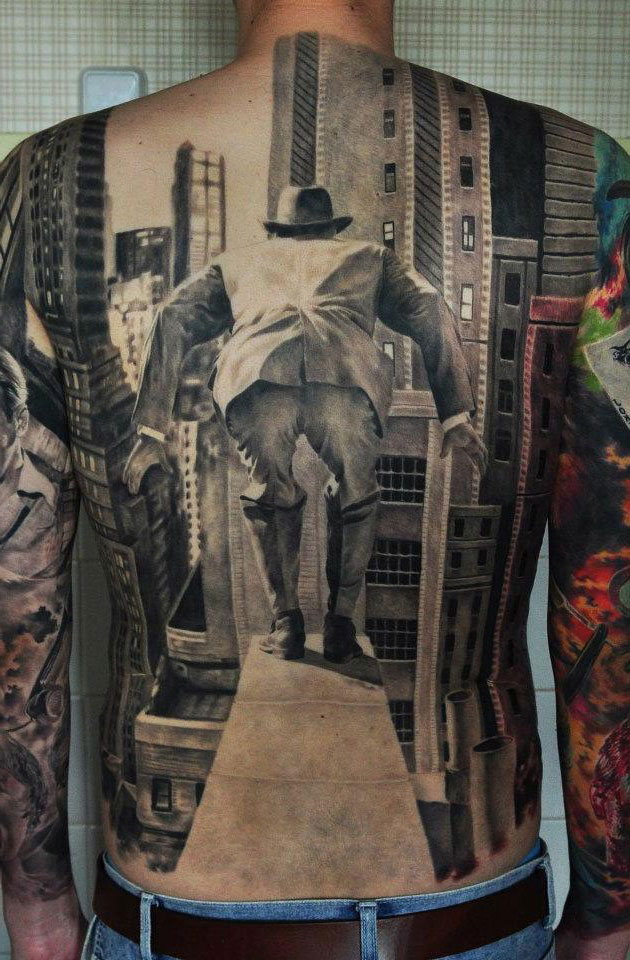 Man-Jumping-of-the-roof-Realistic-3D-tattoo