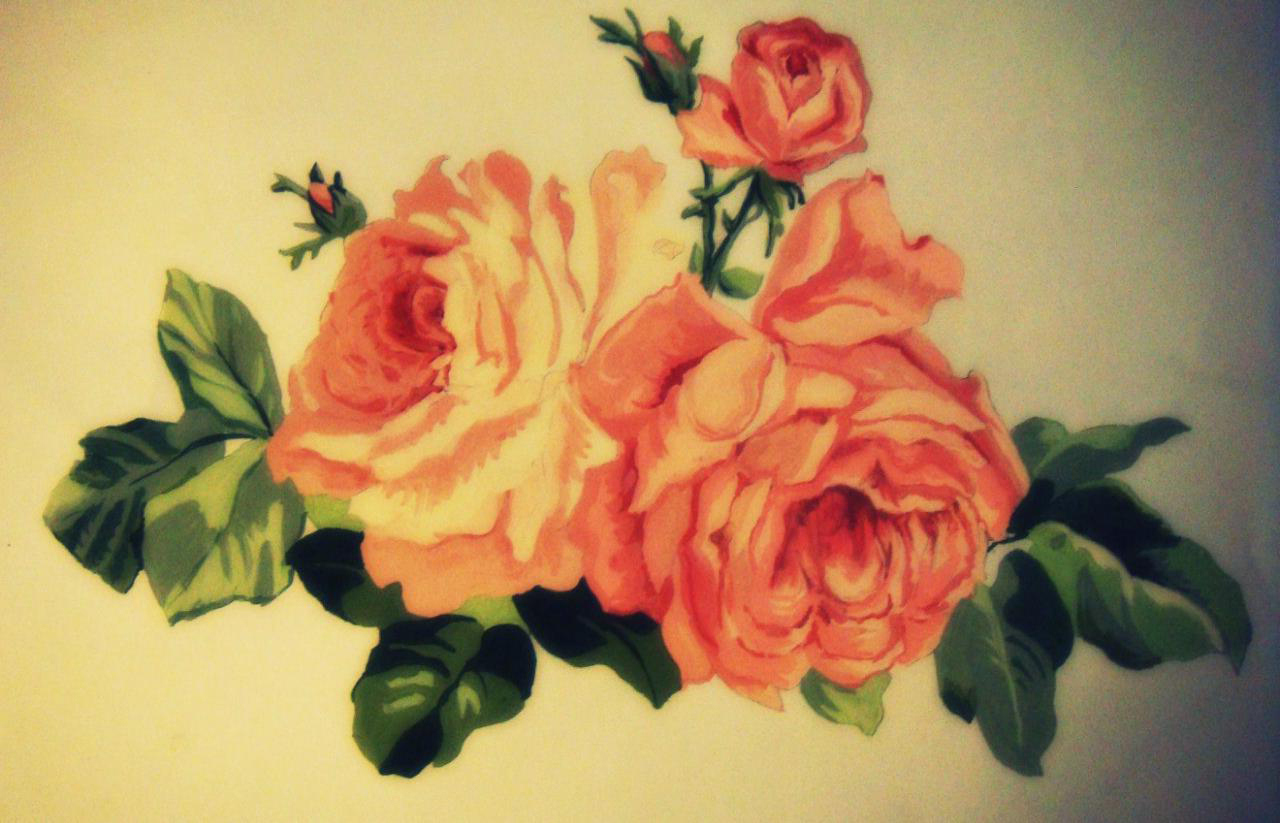 Aquarelle rose drawing tattoo