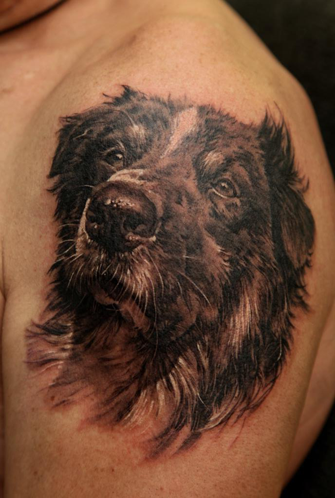 Beloved Dog pet realistic tattoo