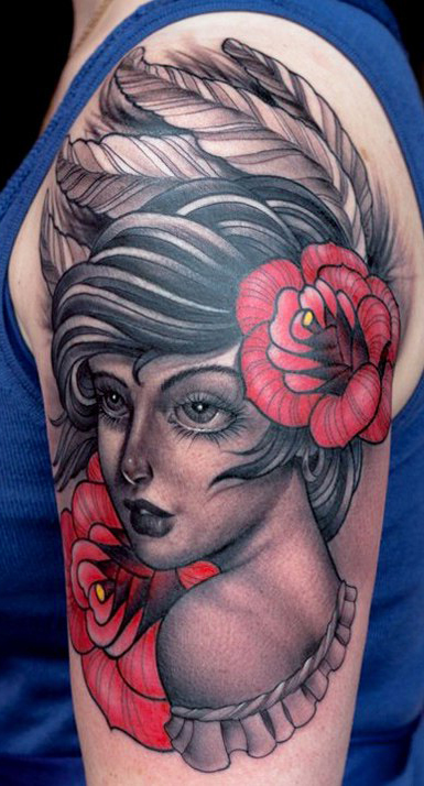 Big Eyes Beauty traditional tattoo