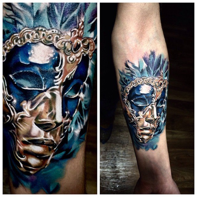 Blue Sadness Queen tattoo