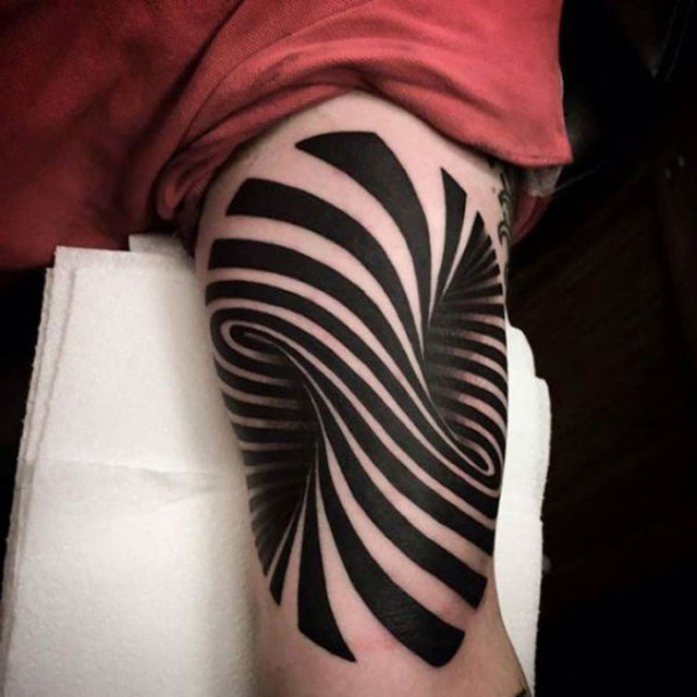 Elbow Optical Illusion 3D tattoo