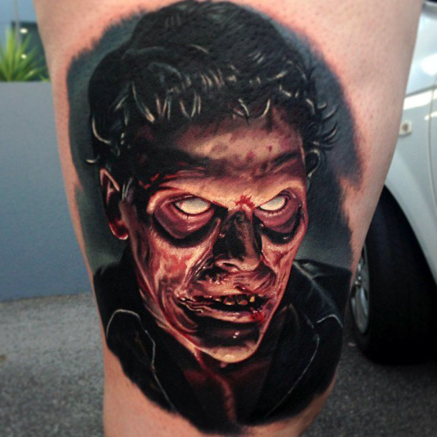 Empty Eyes Zombie realistic tattoo