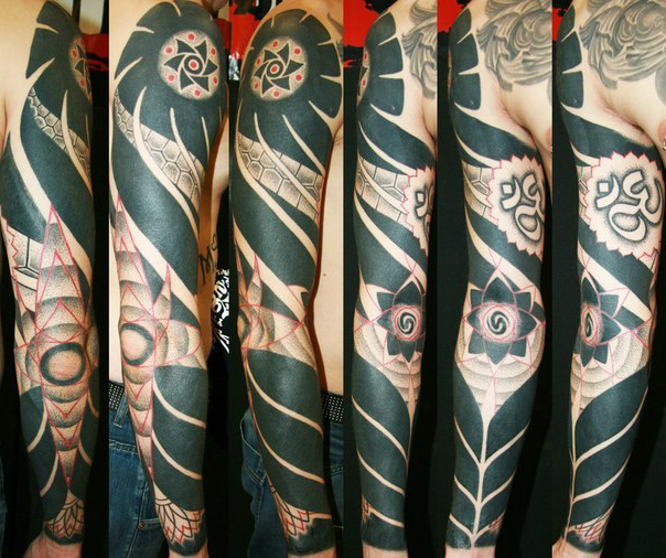 Ethnic Blackwork tattoo sleeve idea