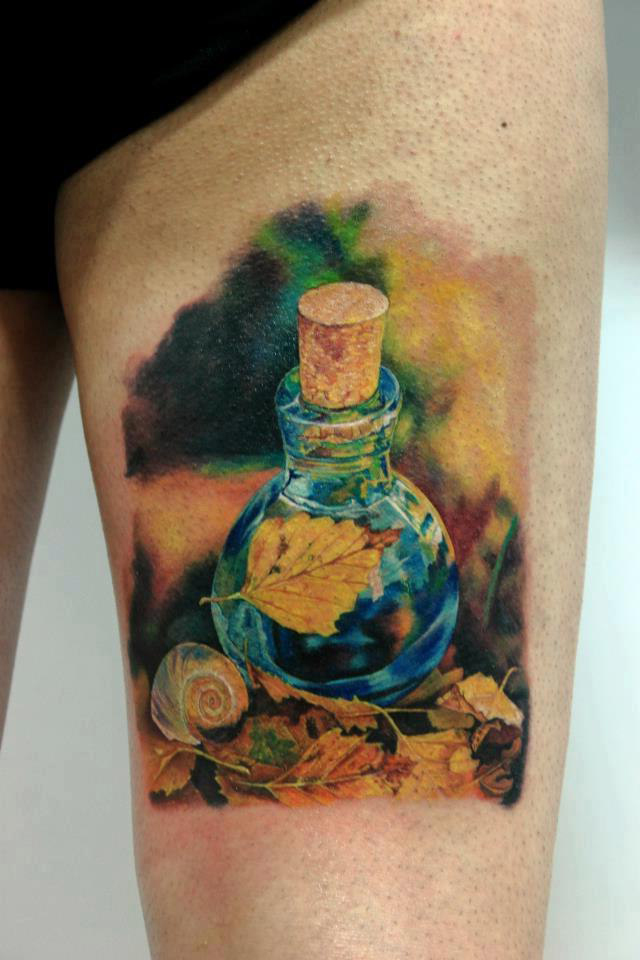 Fall Flusk realistic tattoo