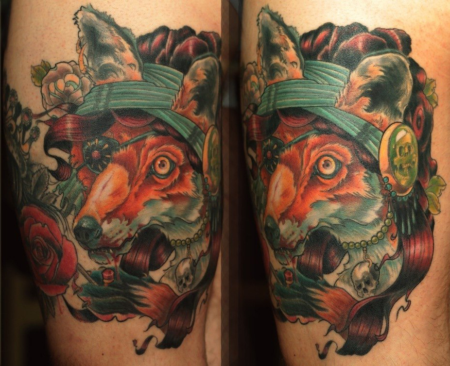 Fox Gipsy Witch traditional tattoo