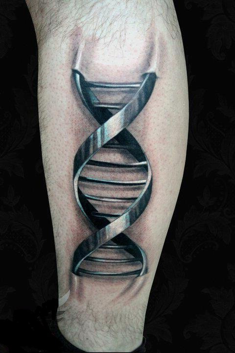 Graphic Metal DNA 3D tattoo