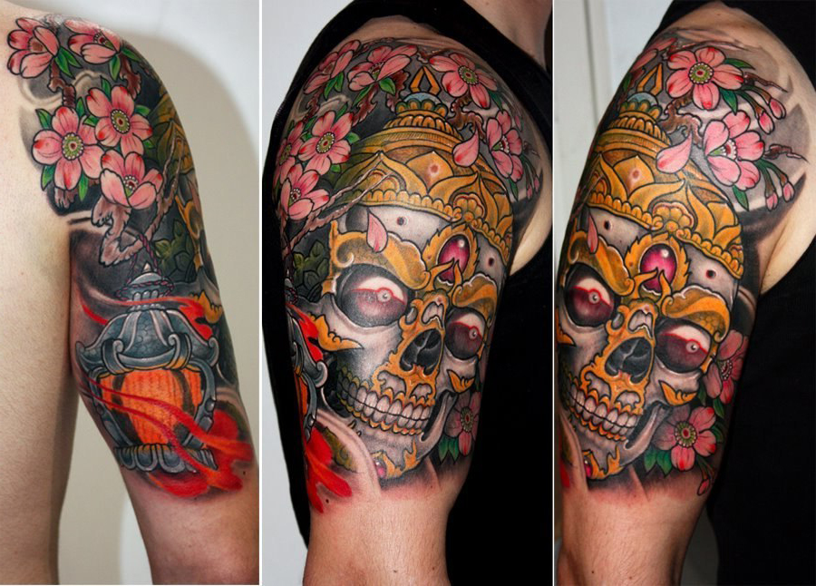 Noble Shoulder Scull japanese tattoo art