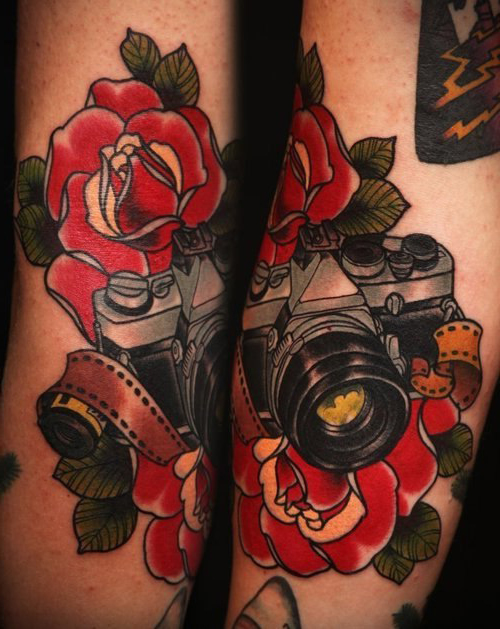 Old School Camera traditional tattoo