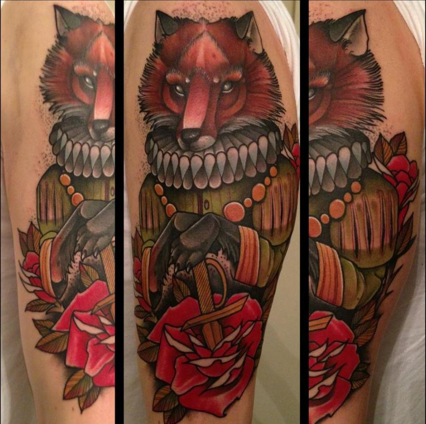 Rediculus Fox traditional tattoo