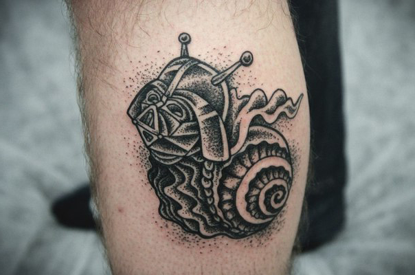 Snail Vader Dotwork Star Wars tattoo