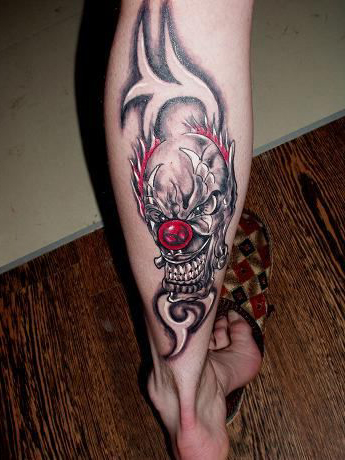 Tribal Evil Clown tattoo idea