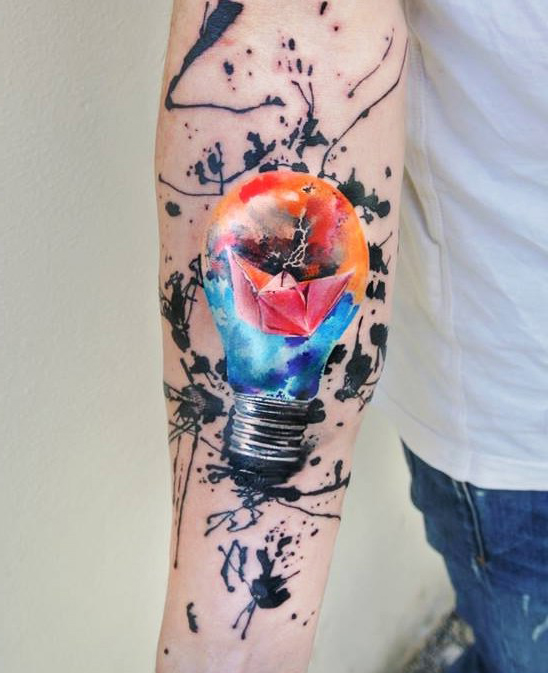 Light Bulb Journey tattoo