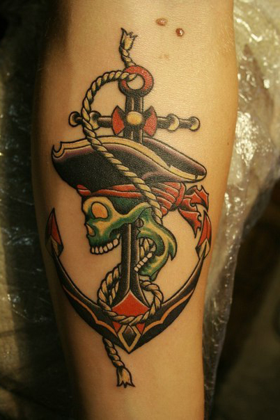 Pirate Scull Anchor tattoo