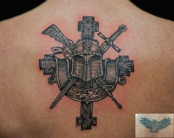 Armor Helmet Cover Up tattoo design