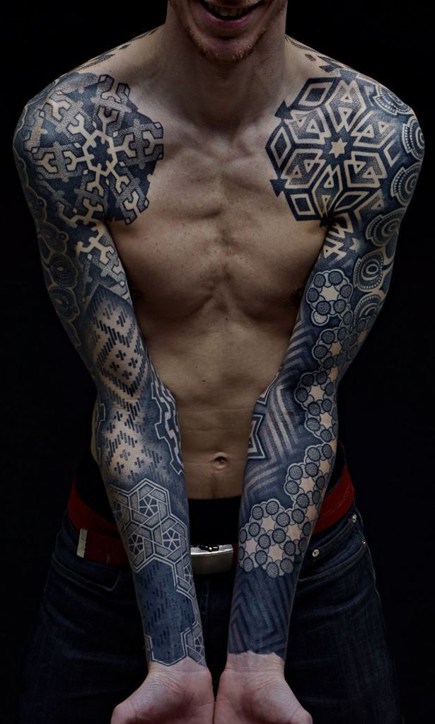 Amazing Both Hands Blackwork tattoo sleeve