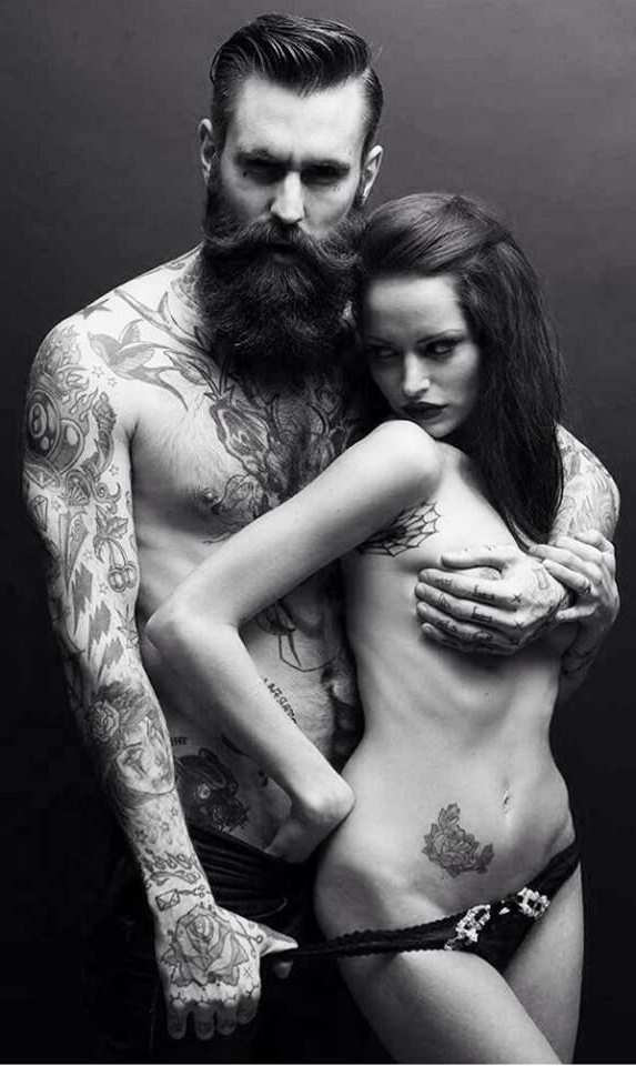 Beard and Hottie Couple tattoo