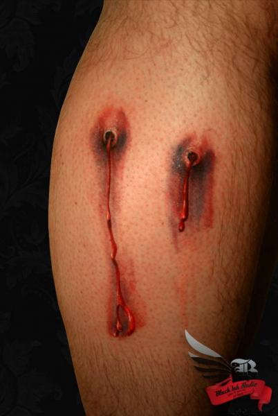 Bullet Holes 3D tattoo by Black Ink Studio