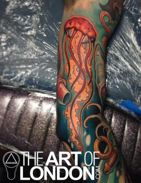 Cool Jellyfish tattoo by The Art of London