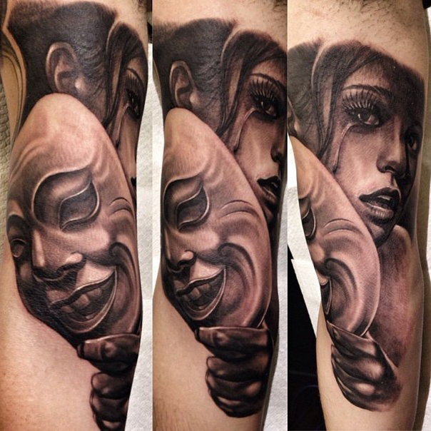 Cry Behind the Mask Chicano tattoo