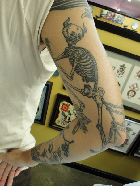 Devil Skeleton Graphic tattoo idea on Hand