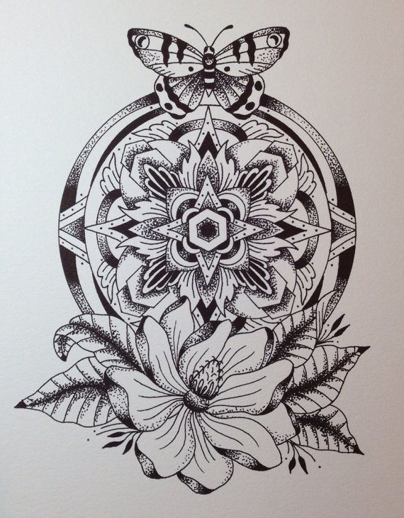 Dotwork Mandala tattoo sketch