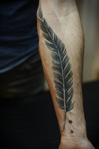 Feather and Ink Graphic tattoo idea