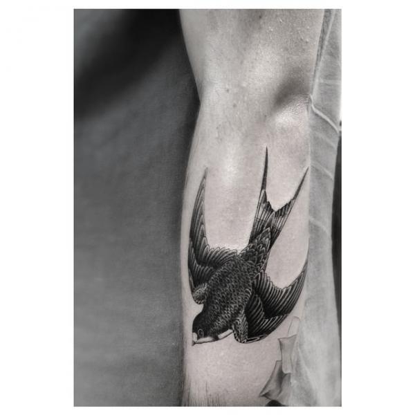 Fly Fast Down Swallow Graphic tattoo by Dr Woo