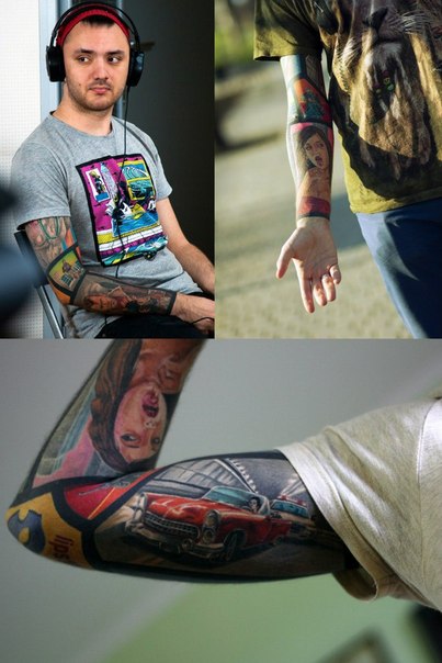 GTA Comics tattoo sleeve