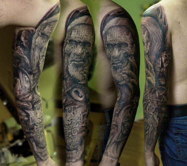 Game of Thrones Old Character tattoo sleeve by Kazhan