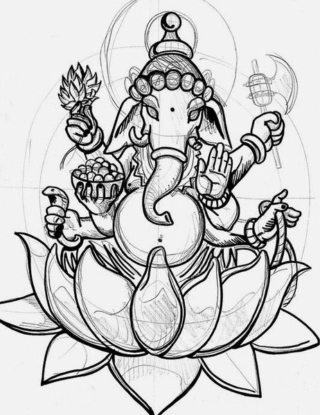 Ganesh Sketchy tattoo sketch