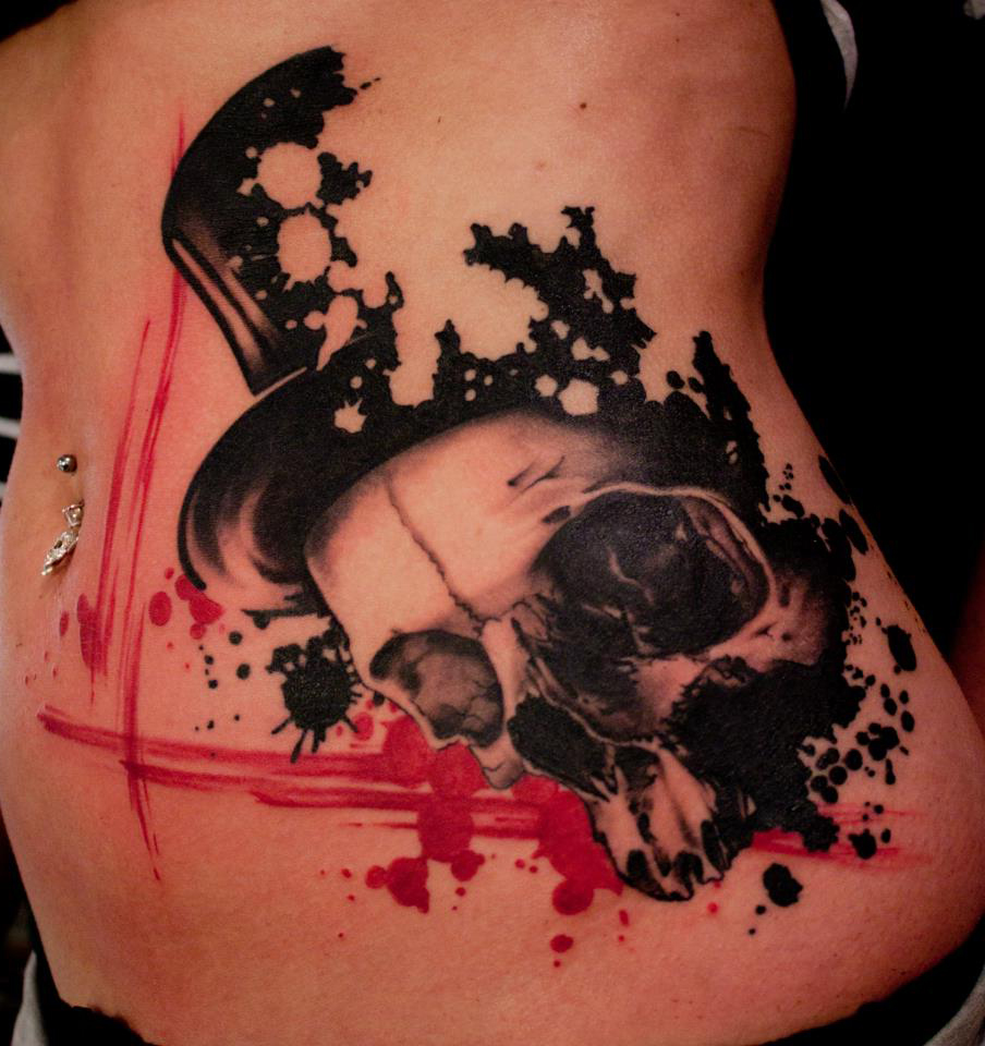 Gentelman Scull Trash Polka tattoo