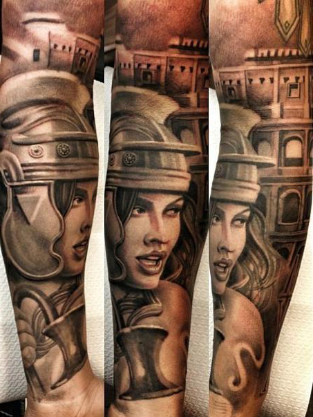 Gladiator Girl Chicano tattoo