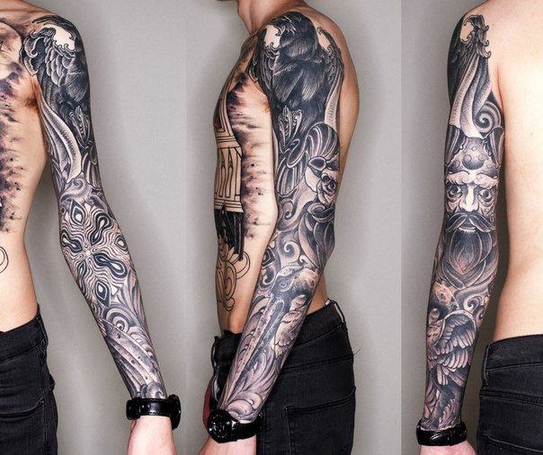 Graphic Abstract tattoo sleeve