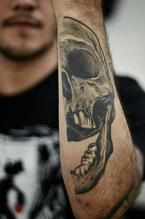 Hand Half Scull tattoo