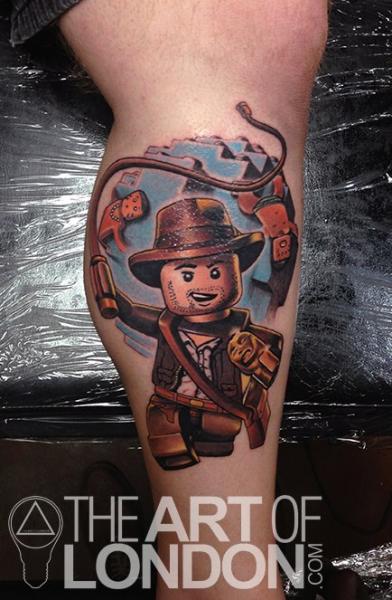 Indiana Jones Lego tattoo by The Art of London