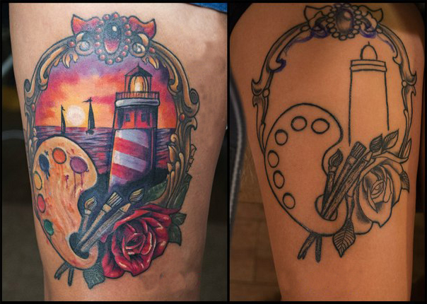 Lighthouse Cover Up tattoo design