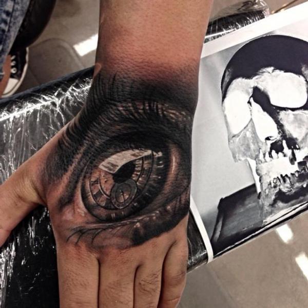 Macro Eye Clock Realistic tattoo