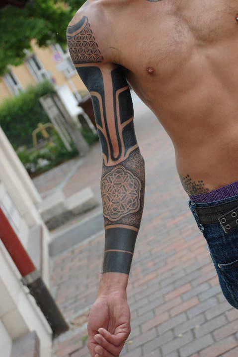 Mandala Blackwork tattoo Sleeve