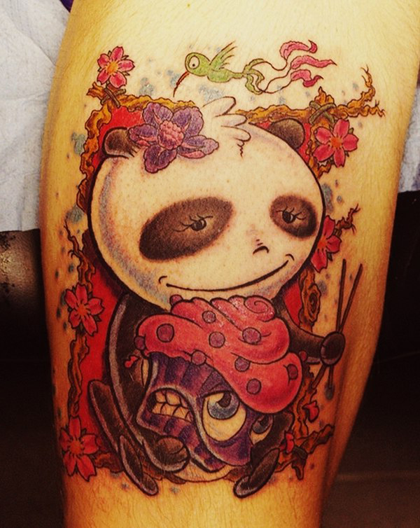 Panda Wasted New School tattoo idea