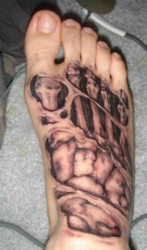 Realistic Foot Bones Organic tattoo idea