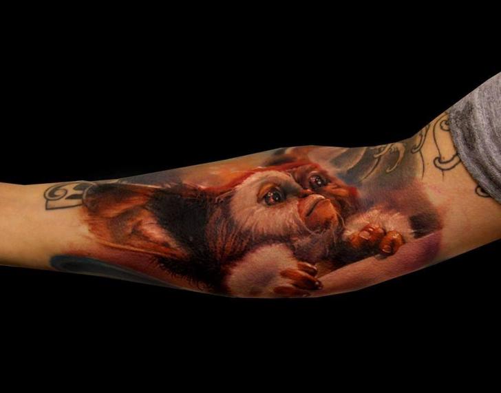 Realistic Gremlin tattoo by Samuel Potuček