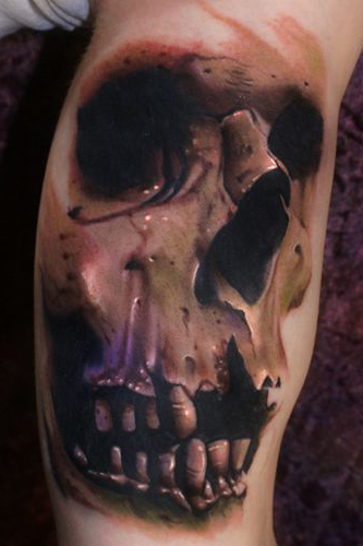 Realistic-Toothless-Scull-tattoo