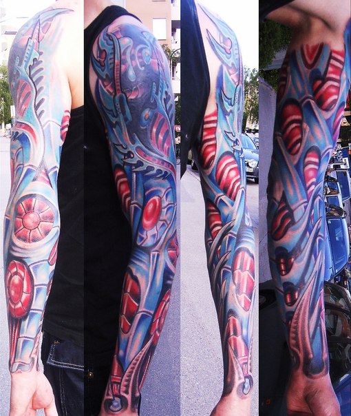 Robotic Hand Armor Biomechanical tattoo sleeve