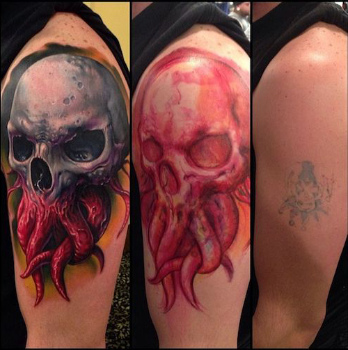 Tentackle Scull Cover Up tattoo