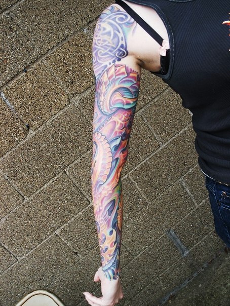 Underwater Tentacles tattoo sleeve