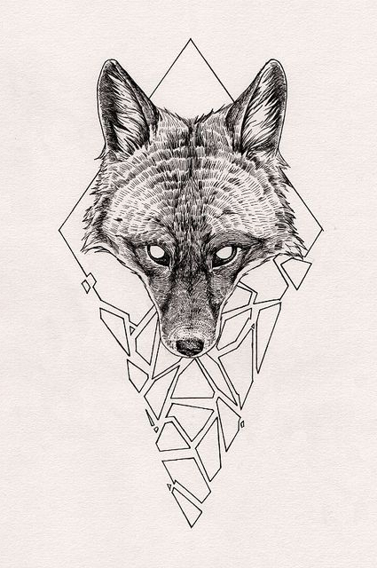 Wolf Head tattoo sketch