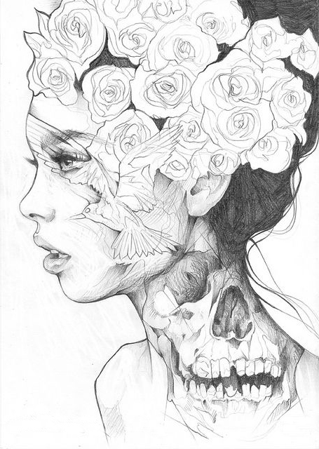 Beautiful Lady Essense tattoo sketch